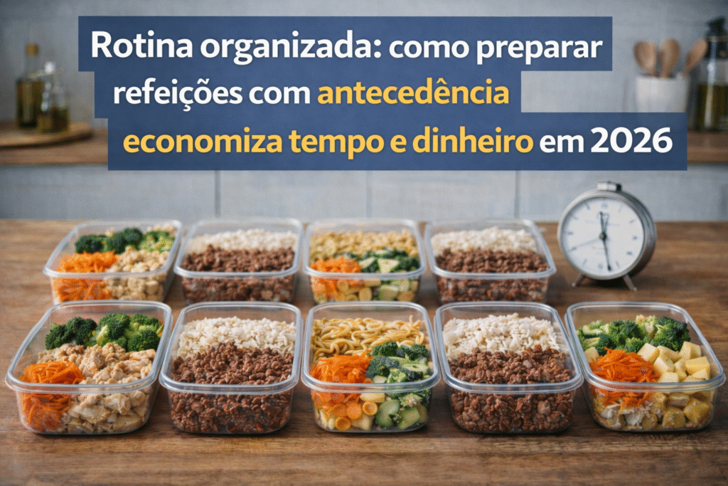 Rotina organizada: como preparar refeições com antecedência economiza tempo e dinheiro em 2026